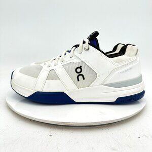 On The Roger Clubhouse Swiss Engineering Women Size 10 White Blue Tennis Shoes